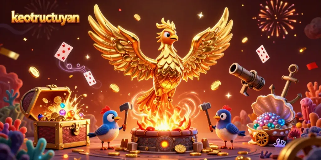 Engage with keotructuyen's exhilarating gambling scene, featuring gold coins and vivid, dynamic gameplay.