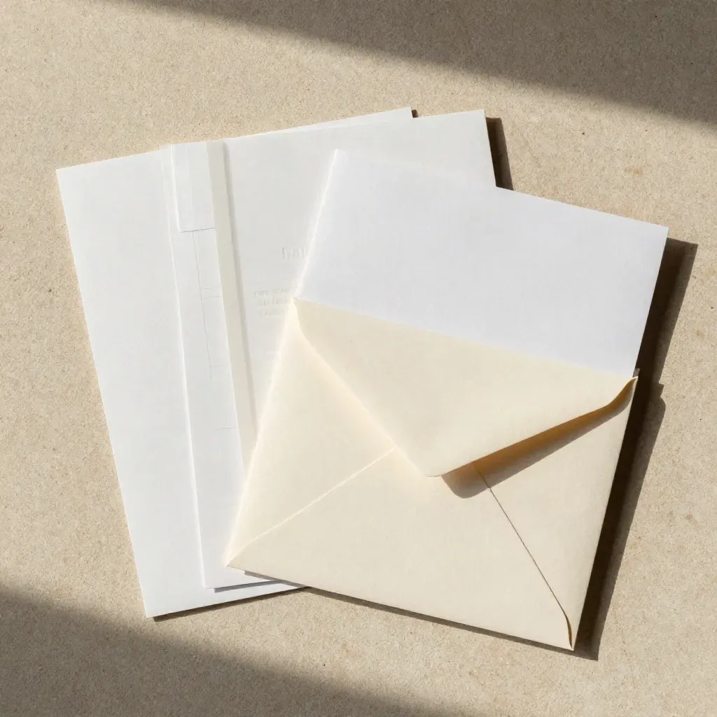 Refinance quote cards, seal strip, and envelope band on soft linen in an overhead flatlay.