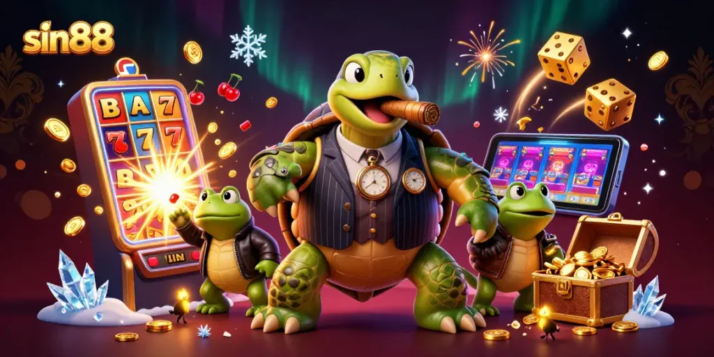 Experience the excitement of sin88 with lively characters and thrilling casino elements in a dynamic 3D scene.