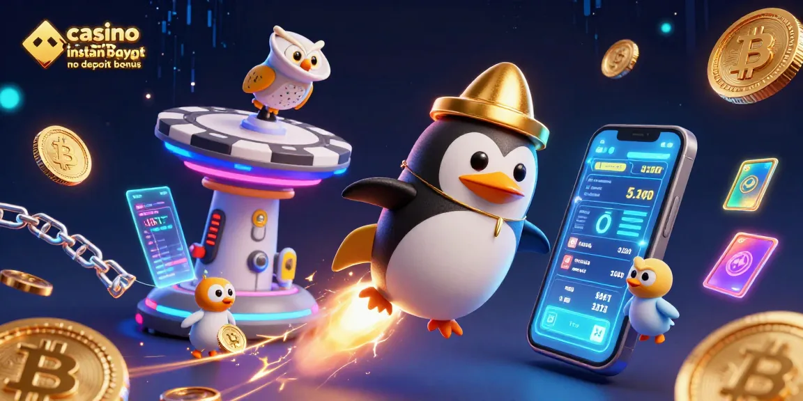 Experience the thrill of casino instant payout no deposit bonus in this vibrant 3D illustration.